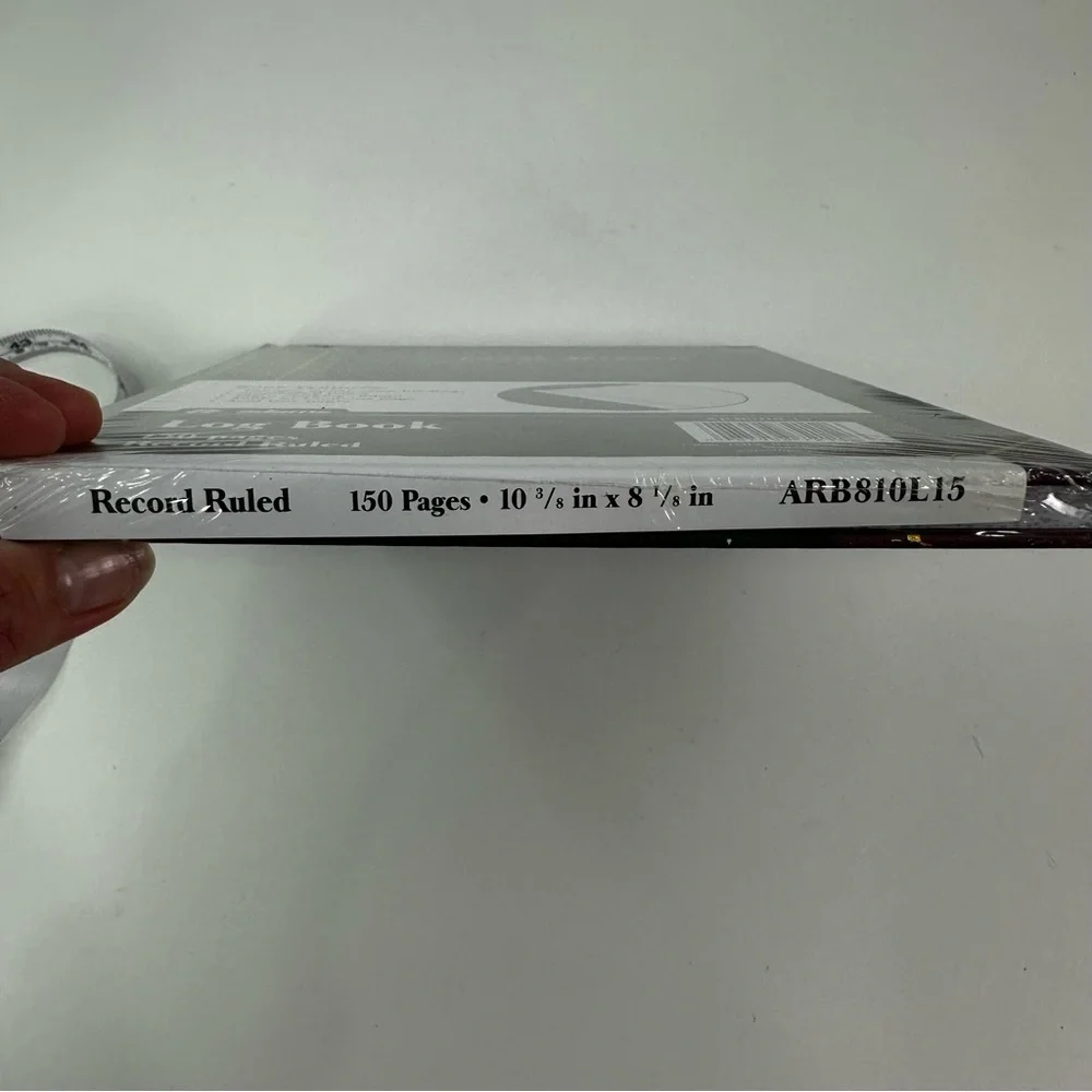 Adams Log Book 150 Pages New & Sealed Black with  Gold Lettering  Maroon Accents
